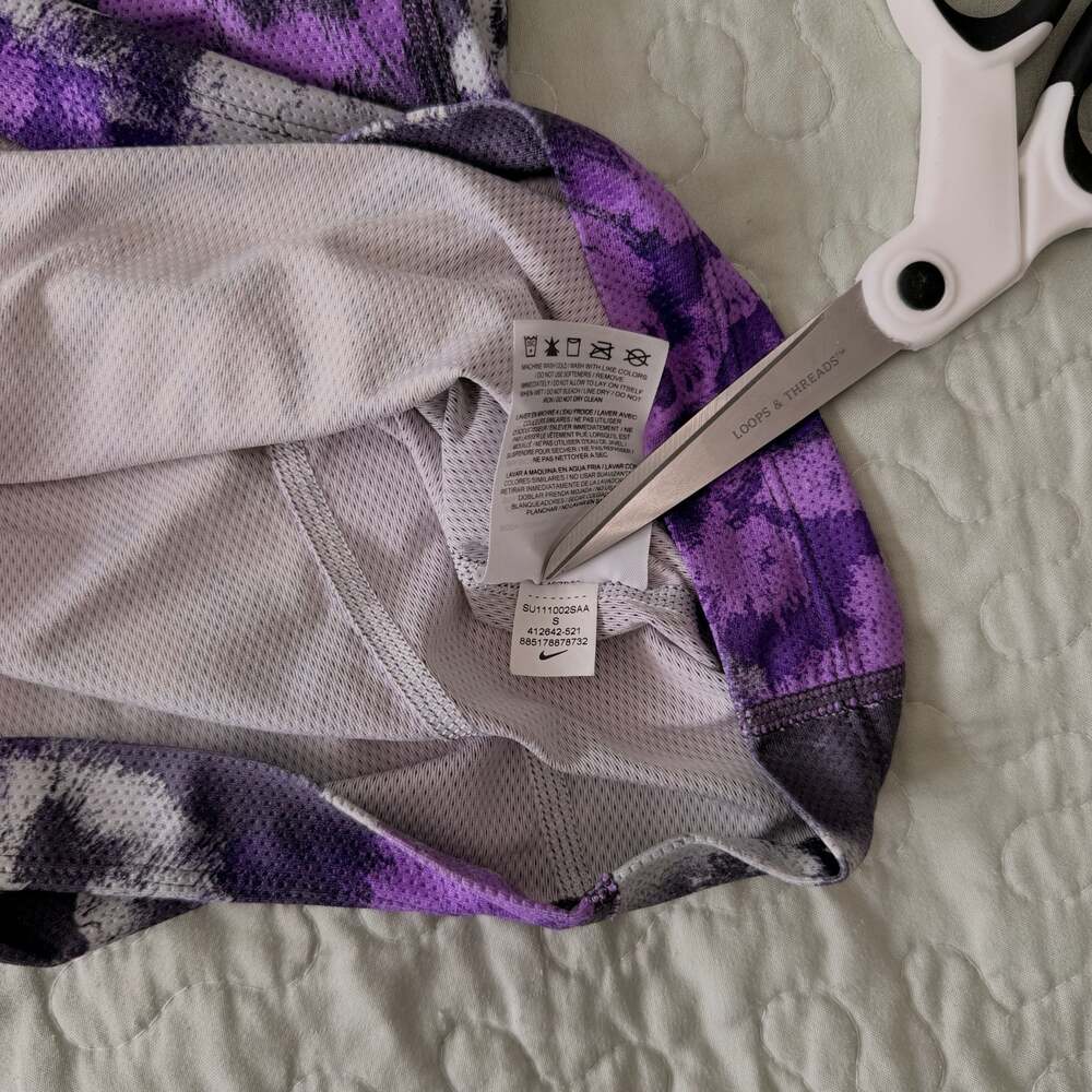 Nike Dri-FIT Purple Gray Floral Print Racerback Tank Top Size S - Picture 6 of 6
